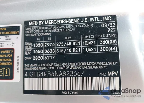 2022 Mercedes-Benz Gle 350 4Matic из США, поврежденный, VIN 4JGFB4KB6NA823667